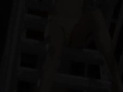 סקסית חרמנית מאוננת על המדרגות
